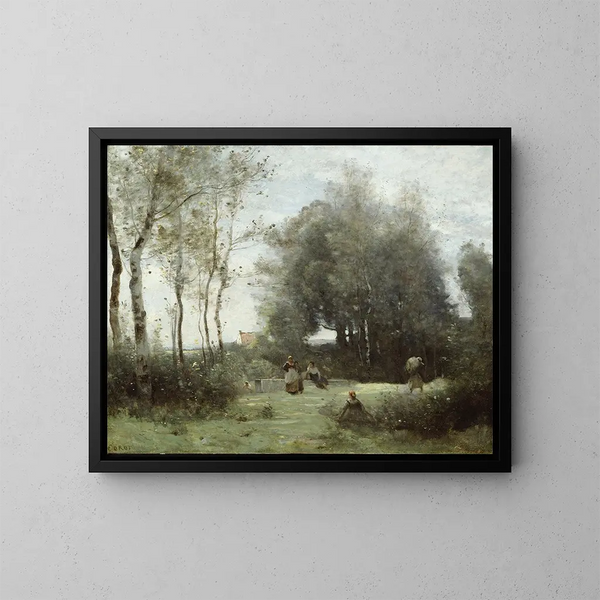 Der Treffpunkt-Brücke - Jean-Baptiste-Camille Corot — gerahmtes Bild an der Wand