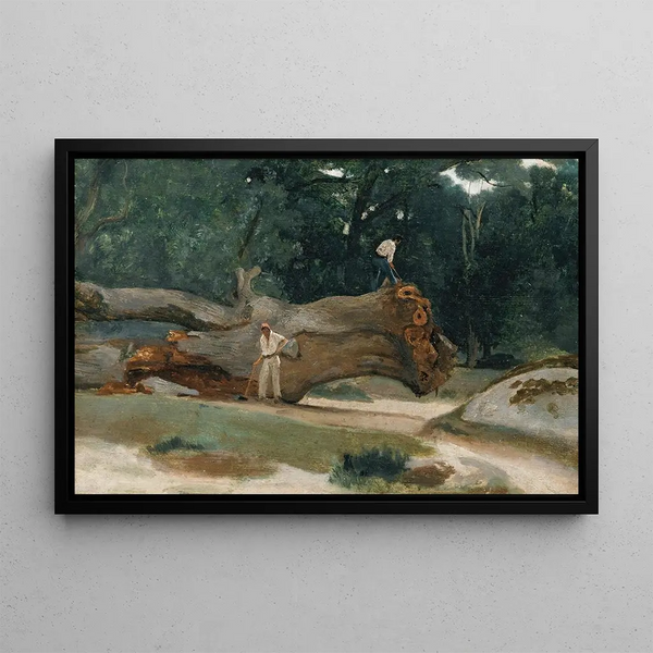 Bûcherons - Jean-Baptiste-Camille Corot — quadro incorniciato alla parete