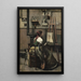 Atelier de Corot Donna seduta davanti a un cavalletto con una mandolina in mano - Jean-Baptiste-Camille Corot — quadro incorniciato alla parete