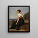 Donna seduta che tiene una mandolina - Jean-Baptiste-Camille Corot — quadro incorniciato alla parete