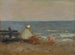 Frau und Kind am Meer bei Étretat - Jean-Baptiste-Camille Corot — Ansicht des Kunstwerks