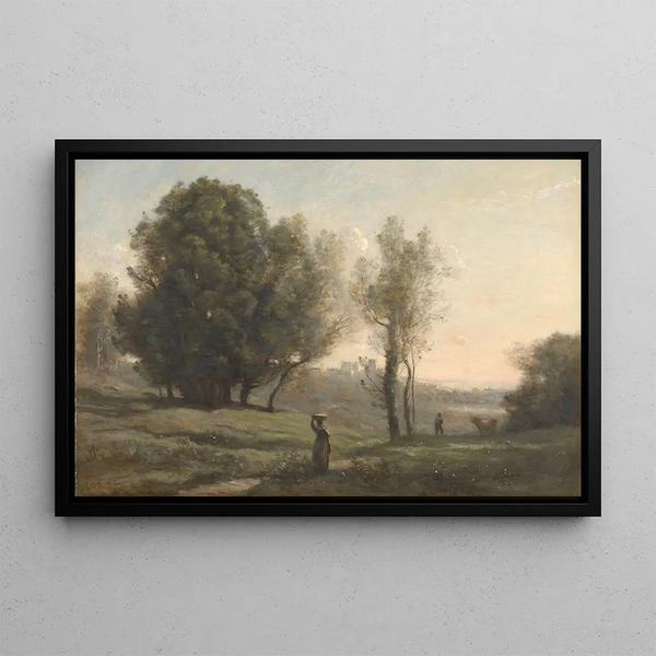 Paesaggio - Jean-Baptiste-Camille Corot — quadro incorniciato alla parete