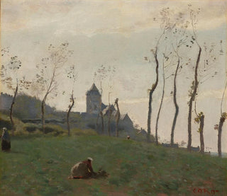 JeanBaptisteCamille Corot - Le Trport  Un pr et lglise.webp