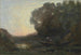 The boatman, the bank, sunset - Jean-Baptiste-Camille Corot — artwork view