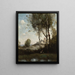 I cacciatori toscani - Jean-Baptiste-Camille Corot — quadro incorniciato alla parete
