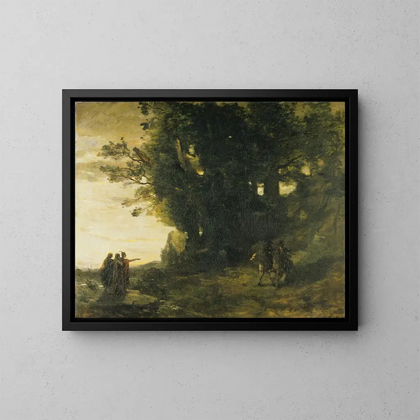 Macbeth-Landschaft Gemälde - Jean-Baptiste-Camille Corot — gerahmtes Bild an der Wand