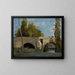 Mantes, zwei Bögen der Brücke mit einem Reiter - Jean-Baptiste-Camille Corot — gerahmtes Bild an der Wand