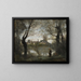 Mantes al crepuscolo - Jean-Baptiste-Camille Corot — quadro incorniciato alla parete
