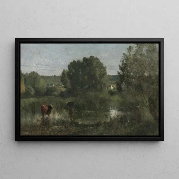 Marcoussis La Mare aux Vaches - Jean-Baptiste-Camille Corot — gerahmtes Bild an der Wand