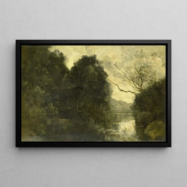 Teich im Wald - Jean-Baptiste-Camille Corot — gerahmtes Bild an der Wand