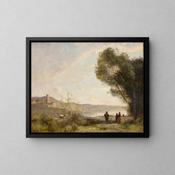 Souvenir des rives méditerranéennes - Jean-Baptiste-Camille Corot — gerahmtes Bild an der Wand