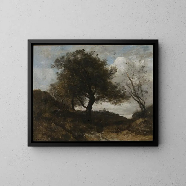 Souvenir de Normandie - Jean-Baptiste-Camille Corot — gerahmtes Bild an der Wand