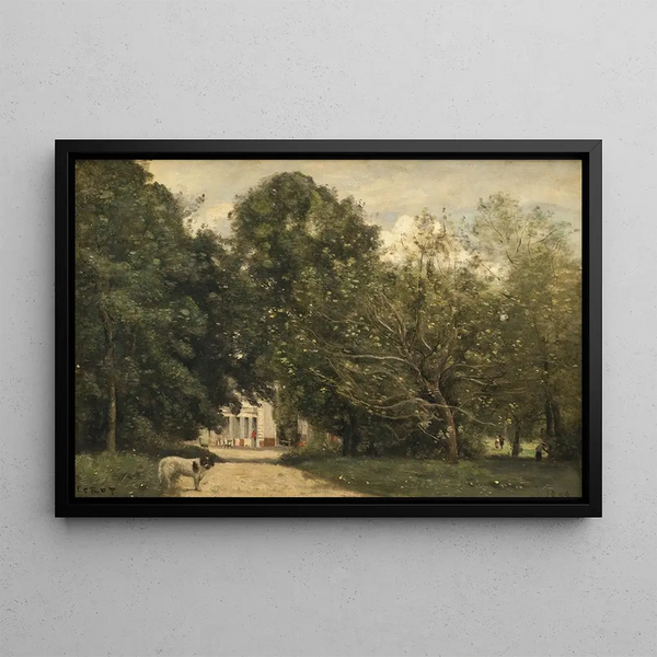 L'ingresso della villa di M. Dubuisson a Brunoy - Jean-Baptiste-Camille Corot — quadro incorniciato alla parete