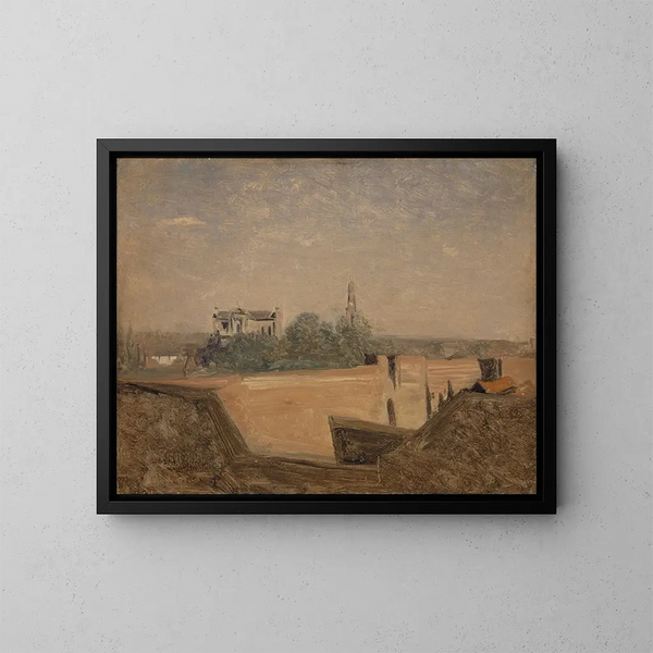 Die Stadtmauern von Arras - Jean-Baptiste-Camille Corot — gerahmtes Bild an der Wand