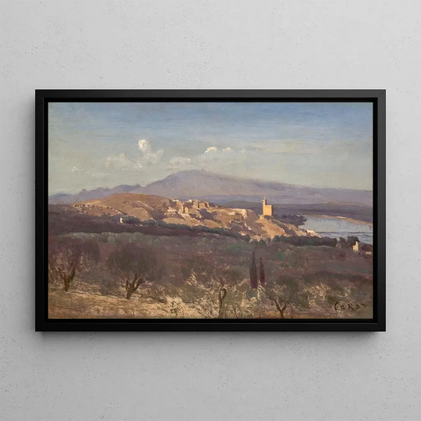 Villeneuve-lès-Avignon Gemälde - Jean-Baptiste-Camille Corot — gerahmtes Bild an der Wand