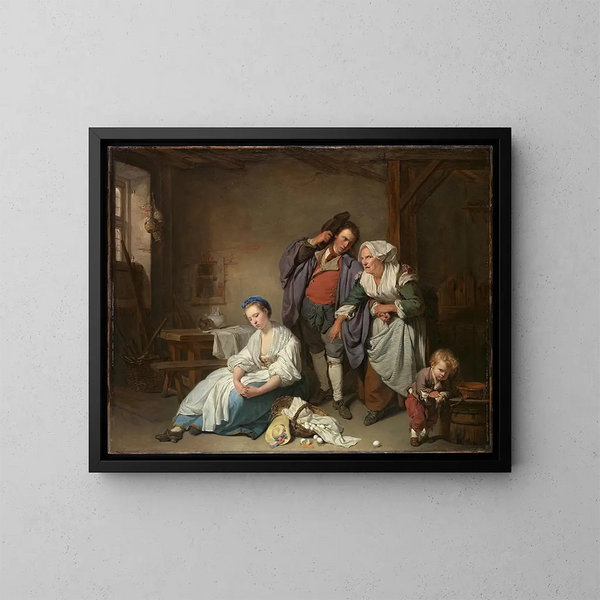 Eier zerbrochen - Jean-Baptiste Greuze — gerahmtes Bild an der Wand