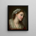 Mädchen mit Hut - Jean-Baptiste Greuze — gerahmtes Bild an der Wand