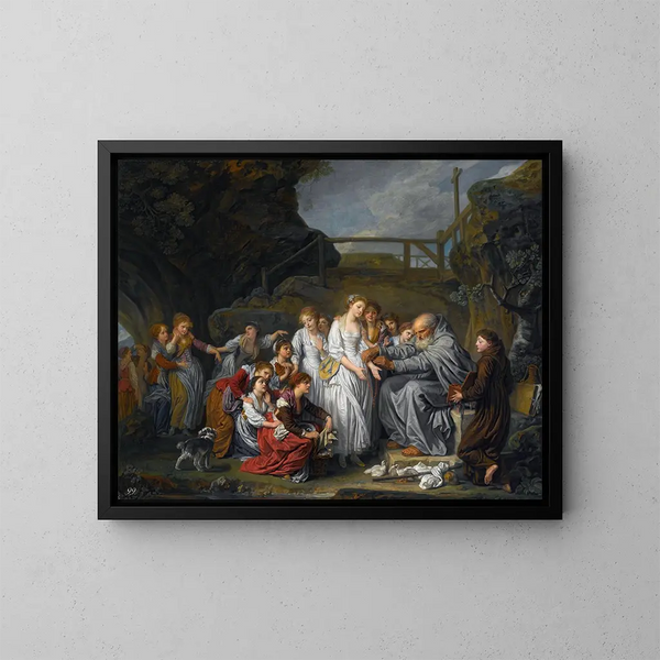 Der Einsiedler - Jean-Baptiste Greuze — gerahmtes Bild an der Wand