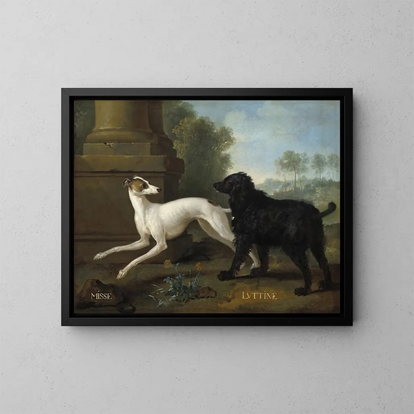 Misse e Luttine - Jean-Baptiste Oudry — quadro incorniciato alla parete