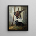 The Teckel Pehr with game and a gun - Jean-Baptiste Oudry — framed artwork on a wall