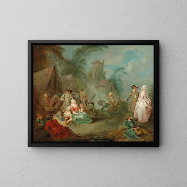 Un camp militare - Jean-Baptiste Pater — quadro incorniciato alla parete