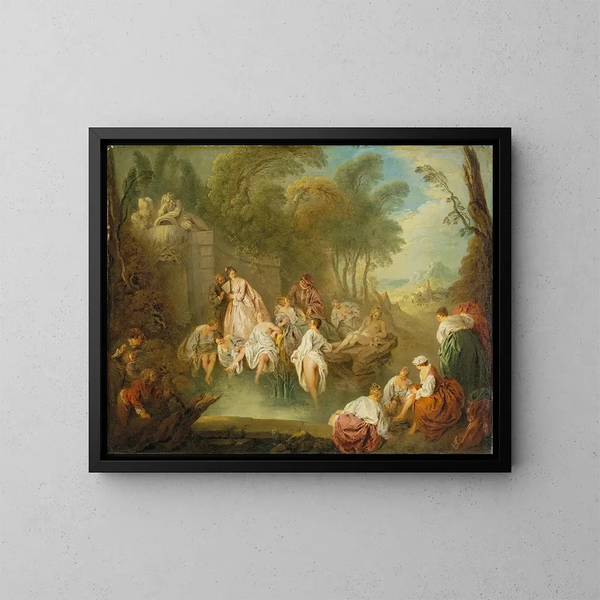 Festa di balneazione in un parco - Jean-Baptiste Pater — quadro incorniciato alla parete