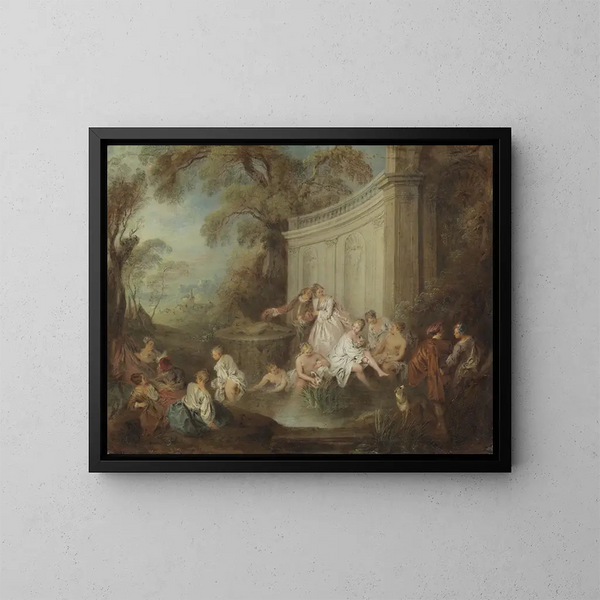 Compagnie de bains dans un parc - Jean-Baptiste Pater — quadro incorniciato alla parete