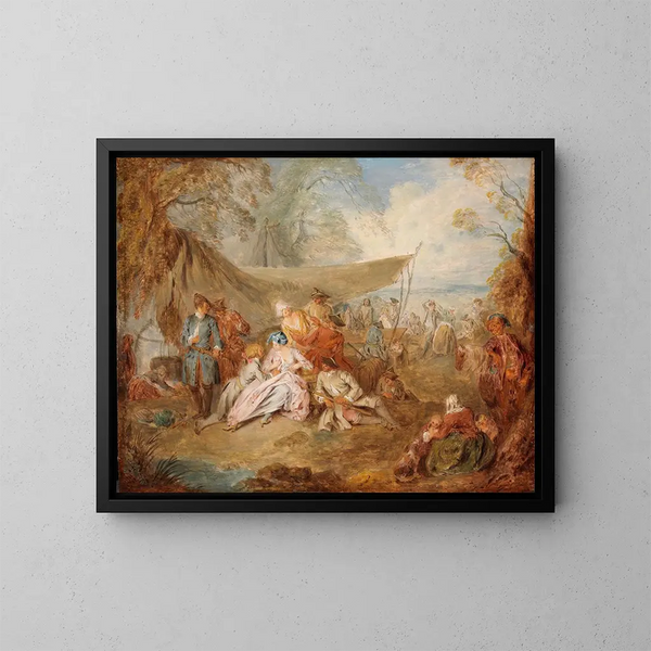 Figures reposant dans un camp militaire - Jean-Baptiste Pater — quadro incorniciato alla parete