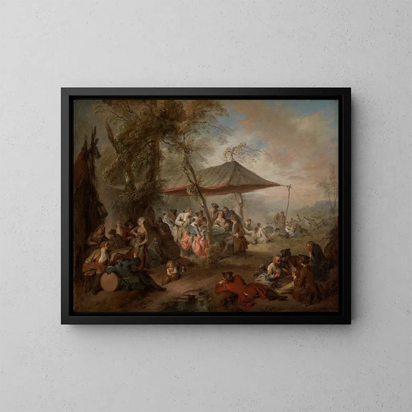 Gioie della vita dei soldati - Jean-Baptiste Pater — quadro incorniciato alla parete
