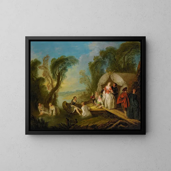 Fête galante: La barque de plaisir - Jean-Baptiste Pater — quadro incorniciato alla parete