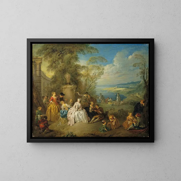 Fête galante dans un paysage côtier - Jean-Baptiste Pater — quadro incorniciato alla parete
