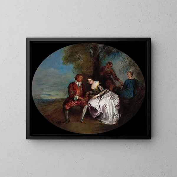 Il Cacciatore di passeri - Jean-Baptiste Pater — quadro incorniciato alla parete