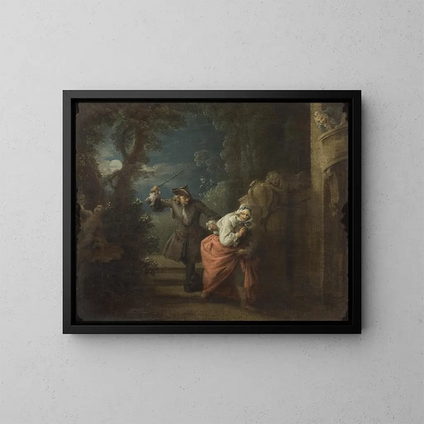 Il cornuto battuto e felice - Jean-Baptiste Pater — quadro incorniciato alla parete