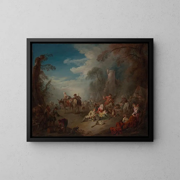 Truppe a riposo - Jean-Baptiste Pater — quadro incorniciato alla parete
