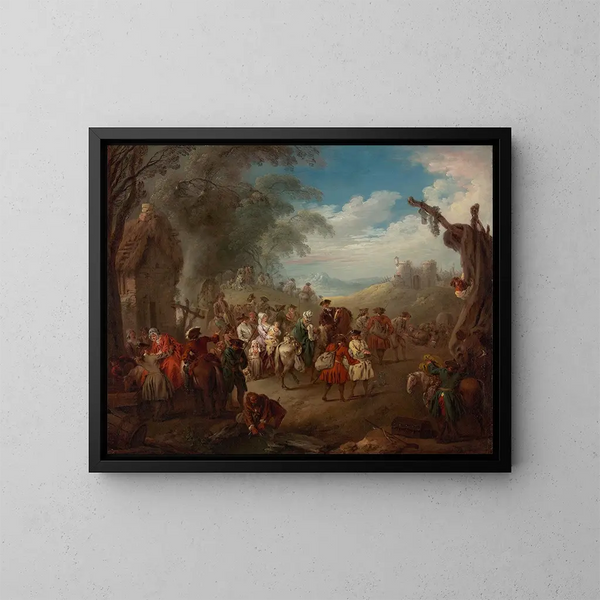 Truppe in marcia - Jean-Baptiste Pater — quadro incorniciato alla parete