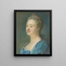 Portrait Painting of Mme Le Moyne née Marie Jeanne Doru aged 32 - Jean-Baptiste Perronneau — framed artwork on a wall
