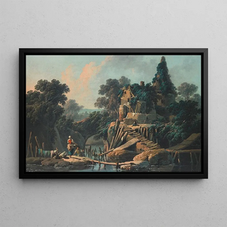 JeanBaptiste Pillement - La Vielle Ferme Pastoral Landscape.webp