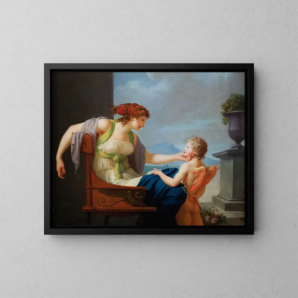 Venus und Cupido - Jean-Baptiste Regnault — gerahmtes Bild an der Wand