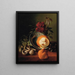 A Rose, Grapes, Mushrooms, an Orange and Chestnuts by Robie — framed art print