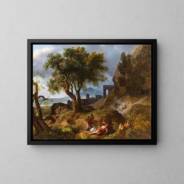 La Mort d'Hippolyte - Jean-Charles Joseph Rémond — quadro incorniciato alla parete