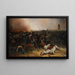 Der Marschall des Kaiserreichs Louis Nicolas Davout Grab des Pferdes Ordnet den Angriff von Markgrafneusiedl während der Schlacht bei Wagram - Jean-Charles Langlois — gerahmtes Bild an der Wand