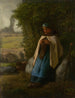 Bergère seduta su una roccia - Jean-François Millet — vista dell’opera
