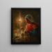 Donna che cuci alla luce di una lampada - Jean-François Millet — quadro incorniciato alla parete
