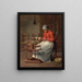 Frau beim Spinnen - Jean-François Millet — gerahmtes Bild an der Wand