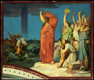 JeanHippolyte Flandrin - Moses Commanding the Waters to Close upon the Egyptian Host.webp