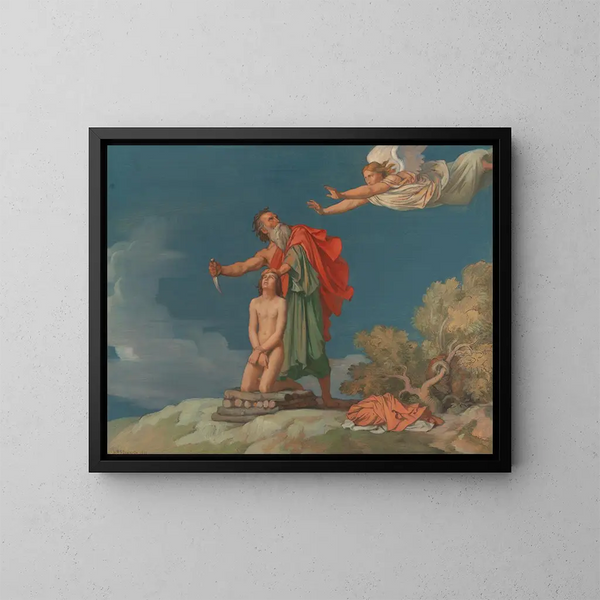 Il Sacrificio di Isacco - Jean-Hippolyte Flandrin — quadro incorniciato alla parete
