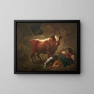 Interno di un tavolo - Jean-Honoré Fragonard — quadro incorniciato alla parete
