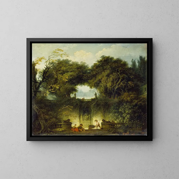 Il piccolo parco - Jean-Honoré Fragonard — quadro incorniciato alla parete