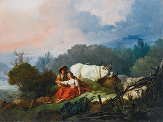 JeanHonor Fragonard - Pastoral Landscape With A Shepherd And Shepherdess At Rest.webp