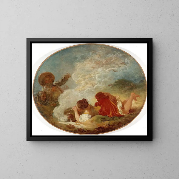 Perrette e il secchio del latte - Jean-Honoré Fragonard — quadro incorniciato alla parete